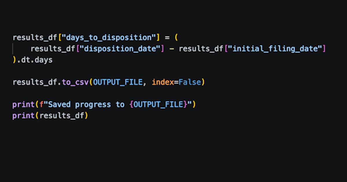 Figure 2D. Calculation of disposition timing and export of the analytical dataset